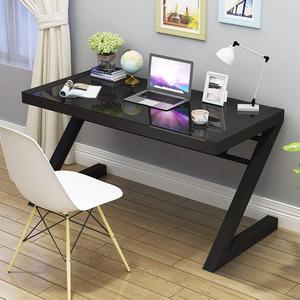 Jerry & Maggie - Z Shape Computer Desk Modern Fashion Strength Tempered Glass Office Laptop Desk USB Accessory Attribute Multi Functional Study Writing Dinning Table Personal Workstation Home