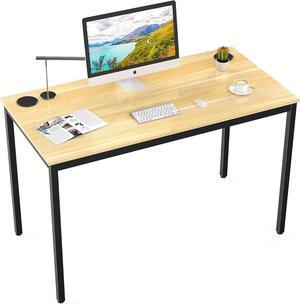 EE EUREKA ERGONOMIC 47 Inch Walnut Home Office PC Computer Desk, Simple Modern Work Study Writing Gaming Table for Small & Medium Spaces Desktop with Black Metal Legs, Sturdy & Easy Assembly