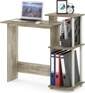 Furinno EFFICIENT Desk, 28.6" Wide Gaming Desk with 3 Open Side Shelves, Laptop Notebook Computer Desk, Office Desk for Home Office, Study Room, Dorm, Bedroom, Sonoma Oak Furinno EFFICIENT Desk, 28.6" Wide Gaming Desk with 3 Open Side Shelves, Laptop Notebook Computer Desk, Office Desk for Home Office, Study Room, Dorm, Bedroom, Sonoma Oak