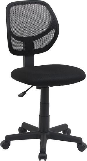Basics Low-Back, Upholstered Mesh, Adjustable, Swivel Computer Office Desk Chair, Black, 18.7"D x 17.7"W x 38.2"H