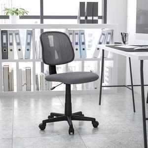 EMMA + OLIVER Mid-Back Gray Mesh Swivel Task Office Chair with Pivot Back, BIFMA Certified