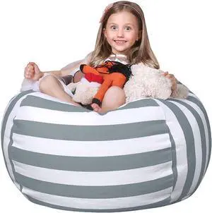 WEKAPO Stuffed Animal Storage Bean Bag Chair Cover for Kids WEKAPO Stuffed Animal Storage Bean Bag Chair Cover for Kids