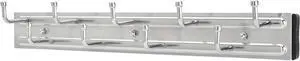 Rev-A-Shelf 14" Pull Out Closet Organization Rack for Belts, Ties and Scarves, Accessories Storage Hanger with Mounting Hardware, Chrome, BRC-14CR