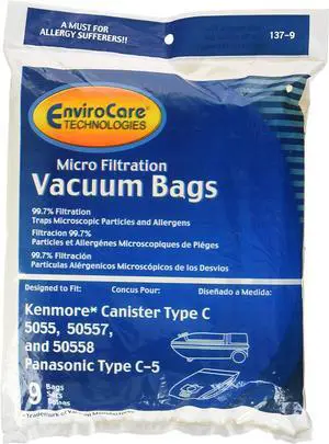 Kenmore Mircrofiltration Canister Vacuum Bags Multicolor C-5 (9 Bags)