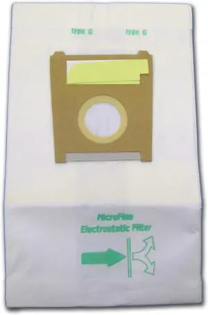 Replacement Micro Filtration Vacuum Cleaner Dust Bags Designed to Fit Bosch Type G Compact Series and Formula Series Canisters. 5 Pack