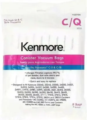 50104 8 Pack Style C/Q Canister Vacuum Bags