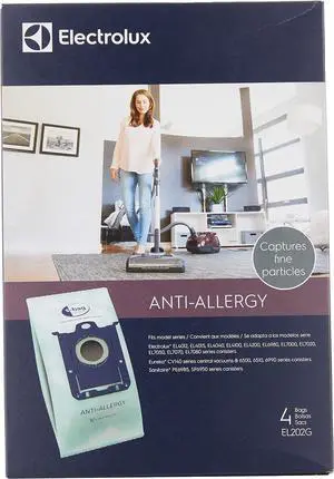 EL202G S-Bag Anti-Allergy Synthetic Vacuum Bags 4 Pack Blue