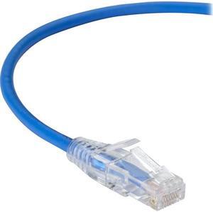 Black Box C6APC28-BL-03 3 ft. Blue CAT6A Slim 28AWG Patch Cable 500MHz UTP CM Snagless
