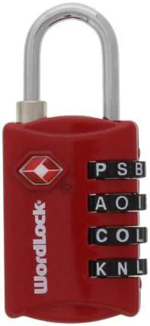 Wordlock LL-206-RD TSA Approved Combination Luggage Lock – 4 Dial, Red