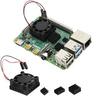 1/2 Dual Fan Square Cooling Fan With Heatsink Cooler Kit For Raspberry Pi 4B ( 4 Model B )