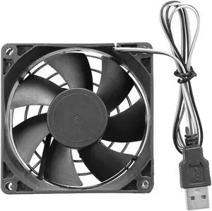 5V 80mm Computer Fan Portable USB Cooler Small PC CPU Cooling Computer Components Cooling Accessories Black Low Noise