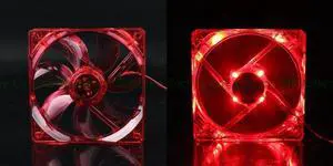 12V 12cm 12cm 120x120x25 12025LED red lighted light chassis cooling fan