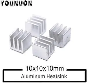 10Pcs YOUNUON Silver 10x10x10mm Aluminum Heat Sink Radiator Heatsink,Electronic Chip Cooling Radiator Cooler for IC MOSFET SCR