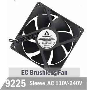 1PCS Sleeve Bearing 92mm 9cm 92x92x25mm Cooling Fan EC Motor AC 110V 115V 120V 220V 240V Axial Cooler Fan