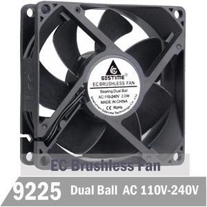 9cm 92mm 92x92x25mm 110V 120V 220V 240V EC Brushless Fan 2W 2400RPM Case Cooling Cooler Fan