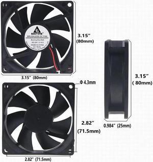 5 Pieces 8025 Heatsink Brushless DC Cooling Fan 80*80*25mm 24V Two Ball 80mm x 25mm 8cm 2PinPC Motor Cooler 24 Volts
