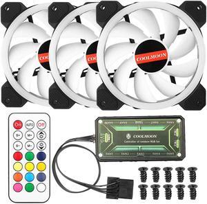 3pcs Computer PC Case Cooling Fan RGB Adjust LED Fan Cooler Speed 120mm Quiet IR Remote Control Computer Cooler Cooling RGB Fan