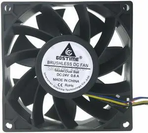2Pcs 92x92x38MM 92mm 24V DC Cooling Waterproof Fan PWM 4Pin Dual Ball Bearing Computer Cooler 9238