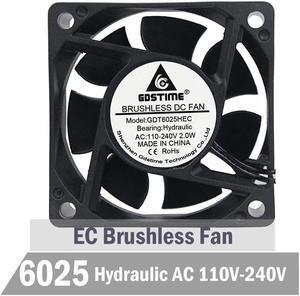 5Pcs Hydraulic 60mm 6cm 60x60x25mm EC Motro Fan AC 110V 115V 120V 220V 240V EC Brushless Cooling Fan Axial 2W 4700RPM