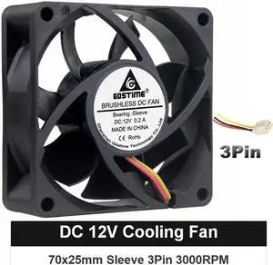 7CM 70MM 70x70x25mm 7025s 3Pin 12V DC Brushless Cooling Cooler Fan With FG Features For Computer Case Heatsink