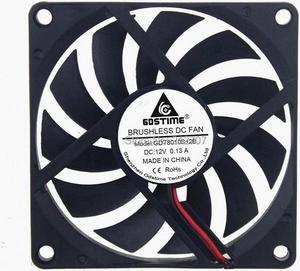 5pcs/lot DC 12V 2Pin 8cm 80*10mm 8010 80mm Axial Cooling Fan