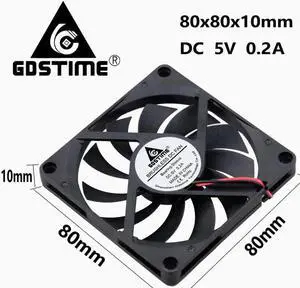 5 pcs 5 Volt Two Wires 2Pin Connector 8cm 80x80x10mm PC Case Cooler 80mm Computer DC Brushless Cooling Fan 5V