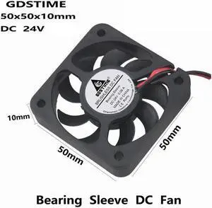 10 pcs DC 24V 2Pin 5cm 50x50x10mm 9 Blades Brushless Cooler Fan 50mm x 10mm PC Computer CPU Cooling 5010s