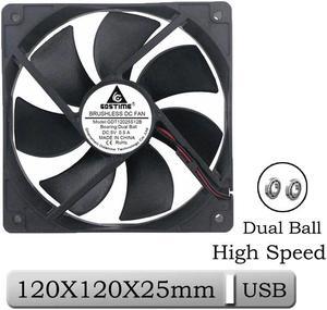 1 Pcs 5V 120x25mm 120mm Dual Ball Bearing PC High Speed DC Brushless Cooling Fan 12025S 12cm CPU USB Case Cooler