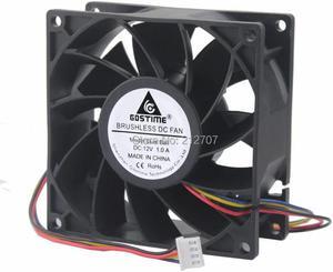 2PCS 92mm 92x92x38mm Case Fan 12V DC IP55 Waterproof FWM 4Pin Computer Cooling Ball Brg