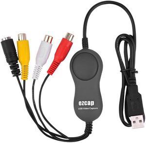 EZCAP 159 Audio Grabber Capture Analog Video from VHS,Camcorder,Game box to digital file,  Support Windows10/8/7 & MAC OS 64 Bit