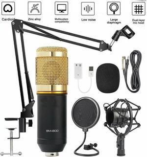 Condenser Microphone Kit w/ Arm Stand For Game Chat Audio Recording Computer