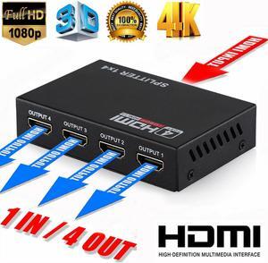 Full HD HDMI Splitter Amplifier Repeater 1080p 4K Female Switch Box 1x4 Port