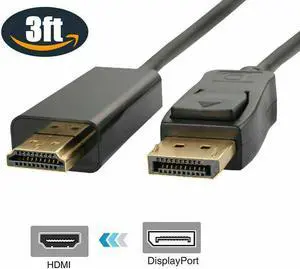 DisplayPort DP to HDMI 3FT 6FT 10FT 15FT PC Laptop HDTV Audio Video Cable 1080P
