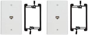 Buyer's Point 1 Port Cat6 Wall Plate, Female-Female with Single Gang Low Voltage Mounting Bracket Device Pack of 2 White 1 Port