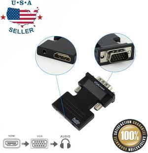 HDMI Female to VGA Male Converter with Audio Adapter Support 1080P Signal Output