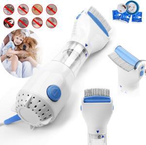 Electric Vacuum Head Lice Comb Brush Pet Dog Flea Filter Remover with 3 Filters