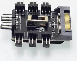 8 ports 3 Pin Fan Power HUB 15Pin SATA to 8 Port PC Case Cooling Fan system power supply Spliter adapter 12V 15V