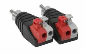 10PCS Speaker Wire Cable to Audio Male RCA Connector Adapter Jack Plug Pip BE