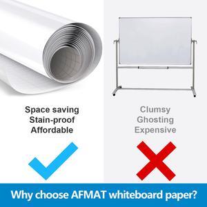 White Board Adhesive Wallpaper 6' x 4', Large Dry Erase Wall Sticker 48 x 72 inches, Dry Erase Paper Roll for Table/Doors, 4 Markers, Super Sticky, No Ghost After 60 Days