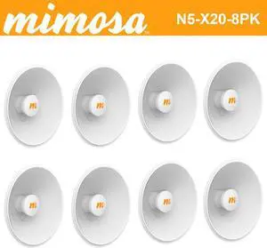 Mimosa N5-X20 4.9-6.4 GHz Modular Twist-on Antenna 250mm Dish for C5x only 20 dBi gain 8 Units