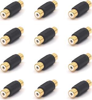VCE 12-Pack Gold Plated RCA Female to RCA Female Coupler