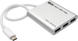 Tripp Lite 4-Port USB-C to USB-A Portable Hub, USB 3.1 Gen 1 Type-C to Type-A, Fast Charging Ports, Aluminum (U460-004-4A)