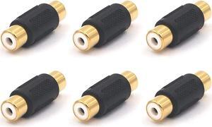 VCE 6-Pack Gold Plated RCA Female to RCA Female Coupler