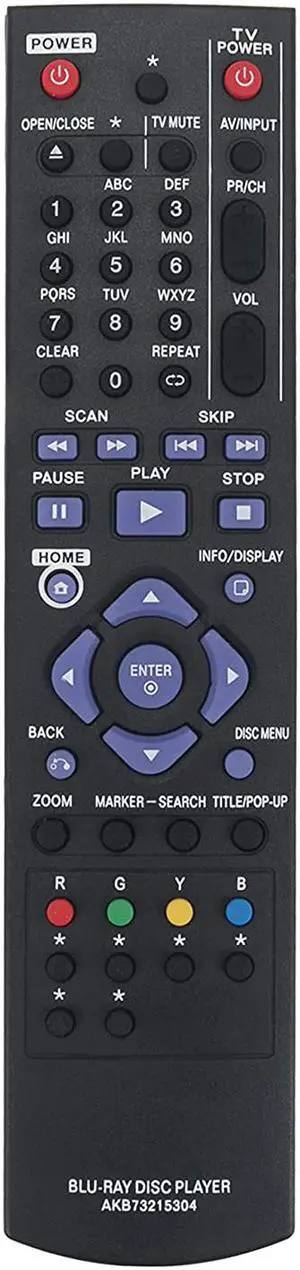 VINABTY AKB73215304 Replaced Remote fit for LG Blu-ray Disc Player Bd640c Bd640 BD6451DN