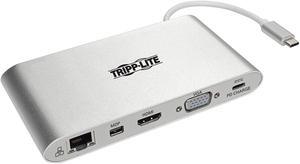 Tripp Lite USB 3.1 Gen 1 USB-C Docking Station w/ USB-A, HDMI, VGA, mDP, Gigabit Ethernet, Mem Card, 3.5mm & USB-C PD Charging, USB C, USB Type C, USB Type-C (U442-DOCK1)