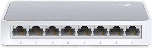 TP-Link 8 Port Fast Ethernet Switch | Desktop Ethernet Splitter | Ethernet Hub | Plug and Play | Fanless Quiet | Unmanaged (TL-SF1008D), White