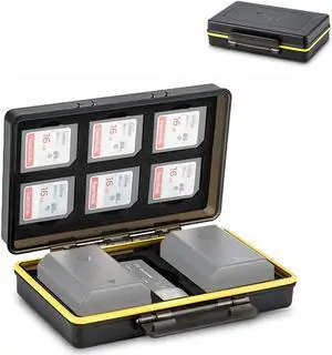 JJC Camera Battery Case Organizer Holder Fits for Canon LP-E6 LP-E8 LP-E12 LP-E17 NB-13L Nikon EN-EL15 EN-EL14 Fujifilm NP-W126 NP-W126S NP-95 Sony NP-FZ100 NP-FW50 NP-BX1 Olympus BLS-5 BLN-1