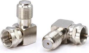 THE CIMPLE CO - Coaxial Cable Right Angle Connector | 4 Pack | for Tight Corners and Flat Panel TV Mounting - 90 Degree F Type Adapter for Coax Cable and Wall Plates