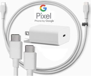 Google USB-C Charging Rapidly Charger for 2nd & 3rd Gen Pixel devices (18W 3A Charger + 3 Foot USB-C, C-C Cable)