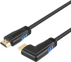 HDMI Cable, CableCreation 6 Feet Right Angle 270 Degree Vertical Right 4K HDMI 2.0 Cable, Support 4K Ultra HD, 3D Video, Ethernet, Audio Return Channel, Black